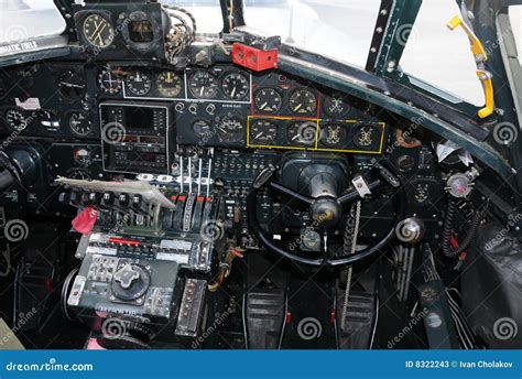 Old bomber cockpit stock image. Image of bomber, obsolete - 8322243