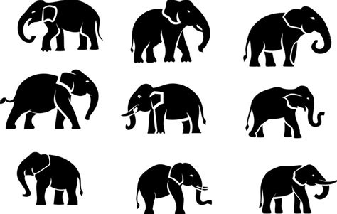 Premium Vector | Asian elephant vector silhouette 2