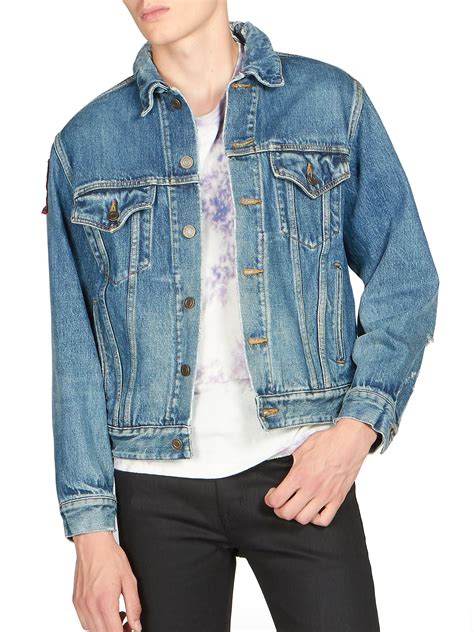 Saint Laurent Denim Jacket in Blue for Men - Lyst