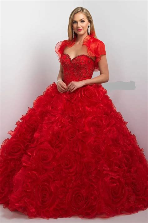 Robe De Mariee Jacket 2016 Princess Wedding Dresses Red Rose Luxury ...