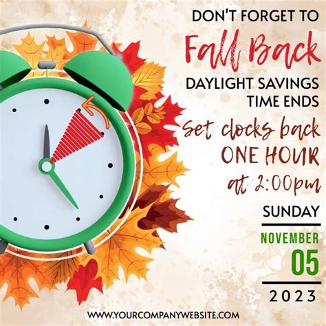 DAYLIGHT SAVINGS | Fall Back 2023 Template | PosterMyWall