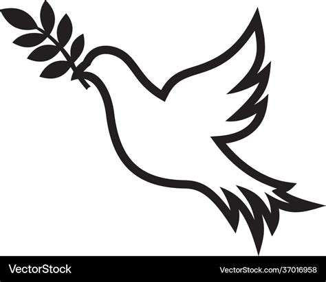 Dove with olive branch Royalty Free Vector Image