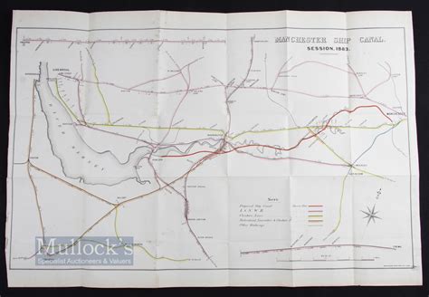 Mullock's Auctions - Manchester Ship Canal Map - Session 1883...