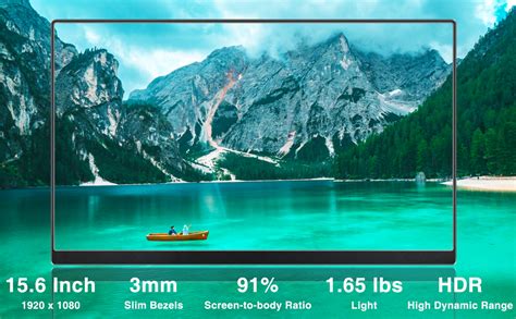 Amazon.com: Portable Monitor - 15.6 Inch USB-C FHD FreeSync HDR Portable Monitor 91% screen-to ...