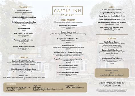 Menu | The Castle Inn