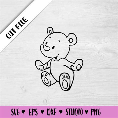 Cute little bear Teddy bear a Vector Cut File for Cricut and | Etsy