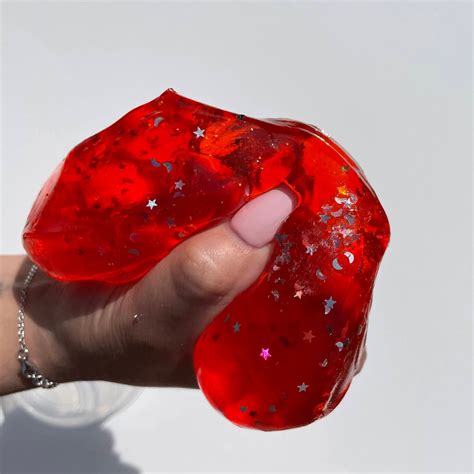 Starberry Slime Red Clear Slime With Glitter Strawberry - Etsy UK