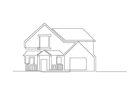 Premium Vector | House simple line drawings. one line illustration for home.