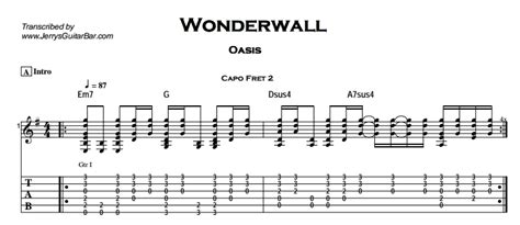 Oasis - Wonderwall | Guitar Lesson, Tab & Chords | Jerry's Guitar Bar