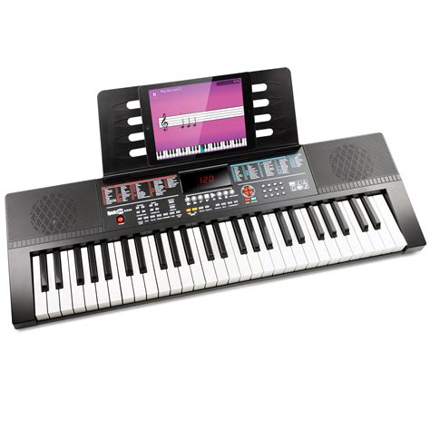 RockJam 61-Key Black Keyboard Piano with Sheet Music Rest, Piano Note ...