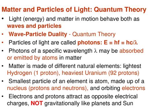 PPT - Matter and Particles of Light: Quantum Theory PowerPoint Presentation - ID:672824