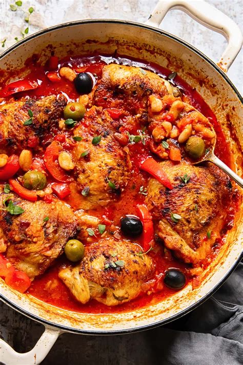 Spanish paprika flavoured chicken thighs are braised in a rich and ...