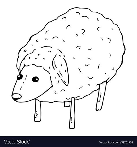 A sheep ram hand drawn sheep Royalty Free Vector Image