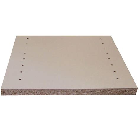 Melamine White Shelf Drilled Board (Common: 3/4 in. x 11-3/4 in. x 8 ft ...