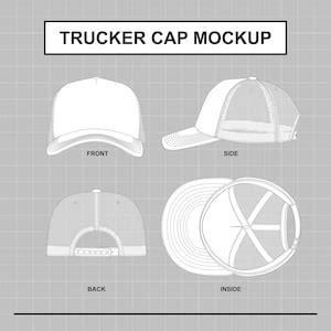 Trucker Cap Vector Mockup - Etsy