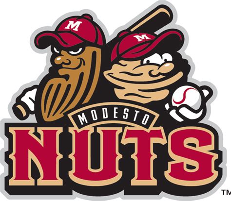 Modesto Nuts Logo | Minor league baseball logos, Baseball logos, Baseball teams logo