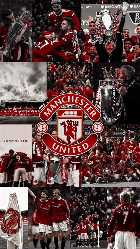 Download Manchester United IPhone Collage With Logo Wallpaper ...