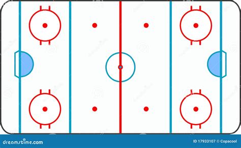 Ice Hockey Ground With All Lines On White Backgrou Royalty Free Stock ...