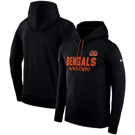 Men's Nike Black Cincinnati Bengals Sideline Performance Pullover Hoodie