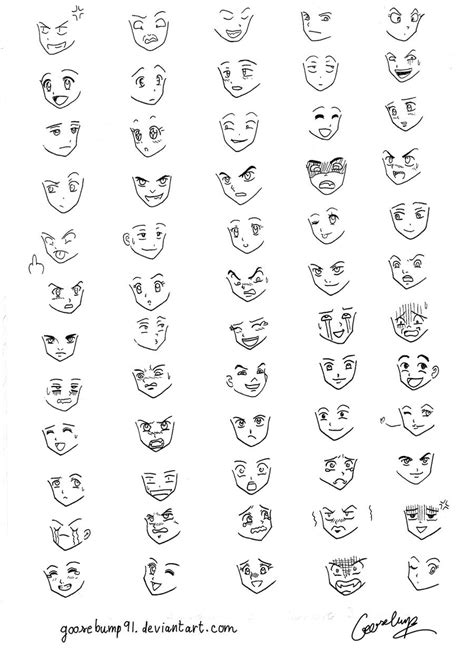 60 Manga and Anime Expressions by goosebump91 on DeviantArt