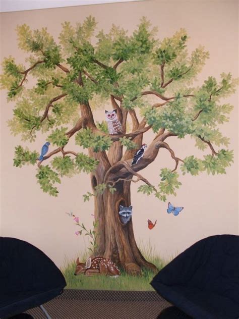 Tips 25 Best Ideas About Tree Murals On Tree Wall Tree Mural Nursery, Playroom Mural, Kids Room ...