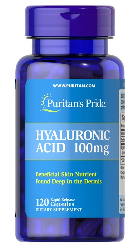 Hyaluronic Acid 100 mg, 120 Capsules (23409) | Puritan's Pride