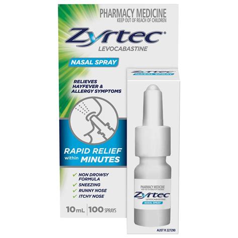 Buy Zyrtec Antihistamine Hayfever & Allergy Nasal Spray 10mL Online at ...