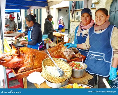 Traditional for Ecuador Food - Big Whole Roasted Pig Editorial Stock Image - Image of dinner ...