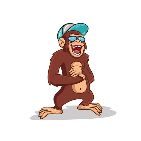 chimp cartoons are laughing in a cool style 24053527 Vector Art at Vecteezy