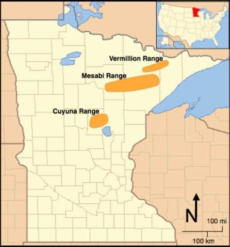 Map of Iron Ranges in Minnesota | MNopedia