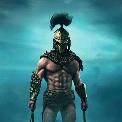 Spartan warrior overlooking the ocean