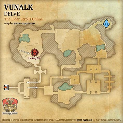 ESO Vunalk Delve Map with Skyshard and Boss location in Blackwood