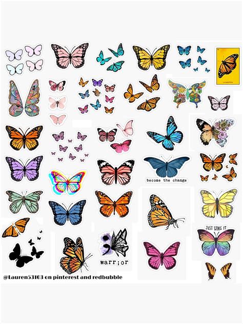 "Butterfly Sticker Pack" Sticker by Lauren53103 | Redbubble | Magazine ...