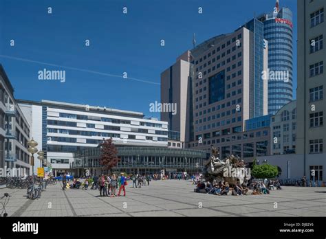 Campus of the Friedrich Schiller University, Ernst-Abbe-Platz square, Jena, Thuringia, Germany ...