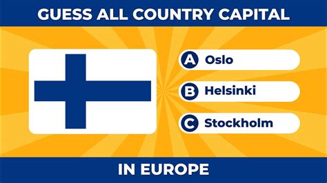 Guess all the capitals of countries in Europe | Capital city quiz - YouTube