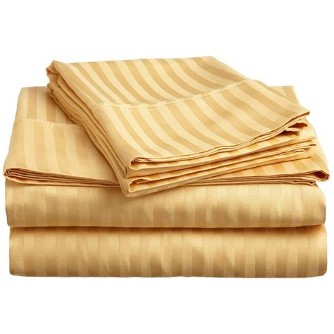 300-Thread Count 100% Egyptian Cotton Deep Pocket Bedding Sheets & Pillowcases, 4-Piece Sheet ...