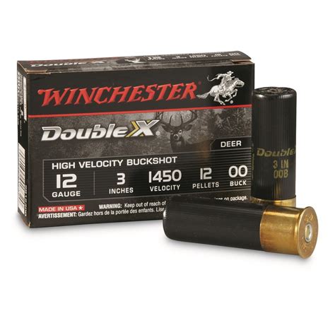 Winchester, 12 Gauge, 3", OO Supreme High Velocity Buckshot, 5 Rounds - 167224, 12 Gauge Shells ...