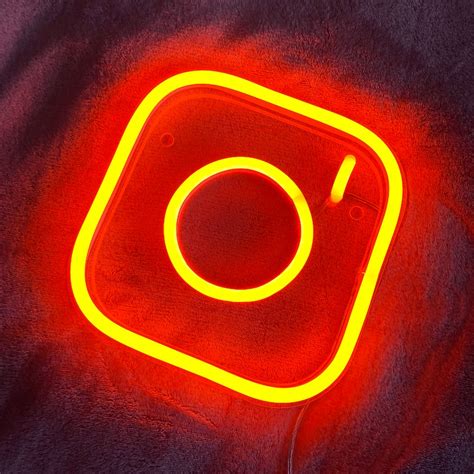 Instagram Icon Neon Sign, Custom Wall Decoration, Available in 12 ...