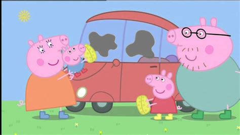 Peppa Pig Cleaning The Car - Rain Will