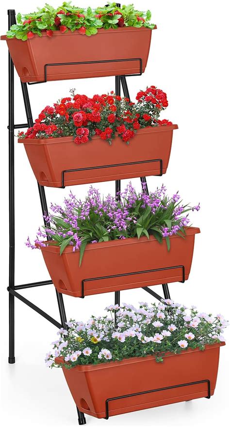 Amazon.com: OYEAL Raised Garden Bed 4 Tier Vertical Garden Planter ...