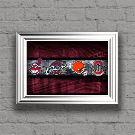 Ohio Sports Teams Poster, Ohio State, Cleveland CAVALIERS, Cleveland I ...