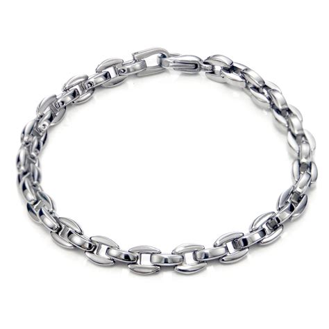 Titanium Men's 5MM Oval Link Bracelet