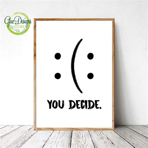 Funny Wall Art, You Decide Print, Funny Quote Poster, Motivational ...