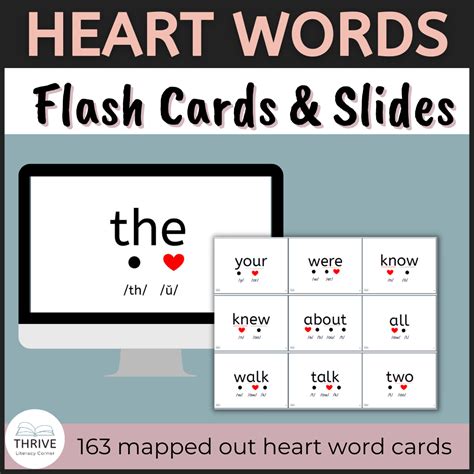 Irregular High Frequency Words "Heart Words" Cards - Mapped Out ...