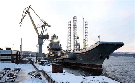 Admiral Kuznetsov in repair and refit, Murmansk, February 4 2022 [album ...