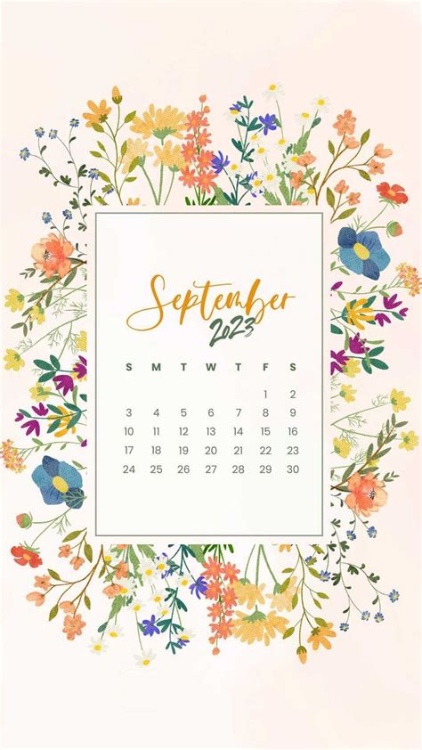 2023 September Calendar Wallpaper in 2023 | Calendar wallpaper, September calendar, Calendar