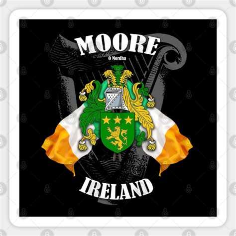 Moore Family Crest Ireland Coat of Arms and Irish Flags - Moore ...