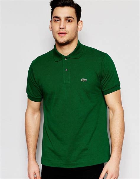 Lacoste Polo Shirt with Croc Logo Regular Fit in Dark Green at asos.com | Lacoste polo shirts ...