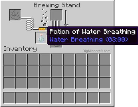 How to make a Potion of Water Breathing (3:00) in Minecraft