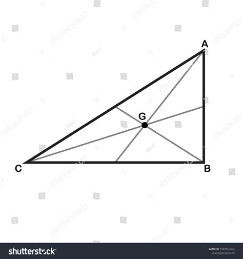 Centroid Right Angle Triangle Intersection Three Stock Vector (Royalty Free) 1949169454 ...